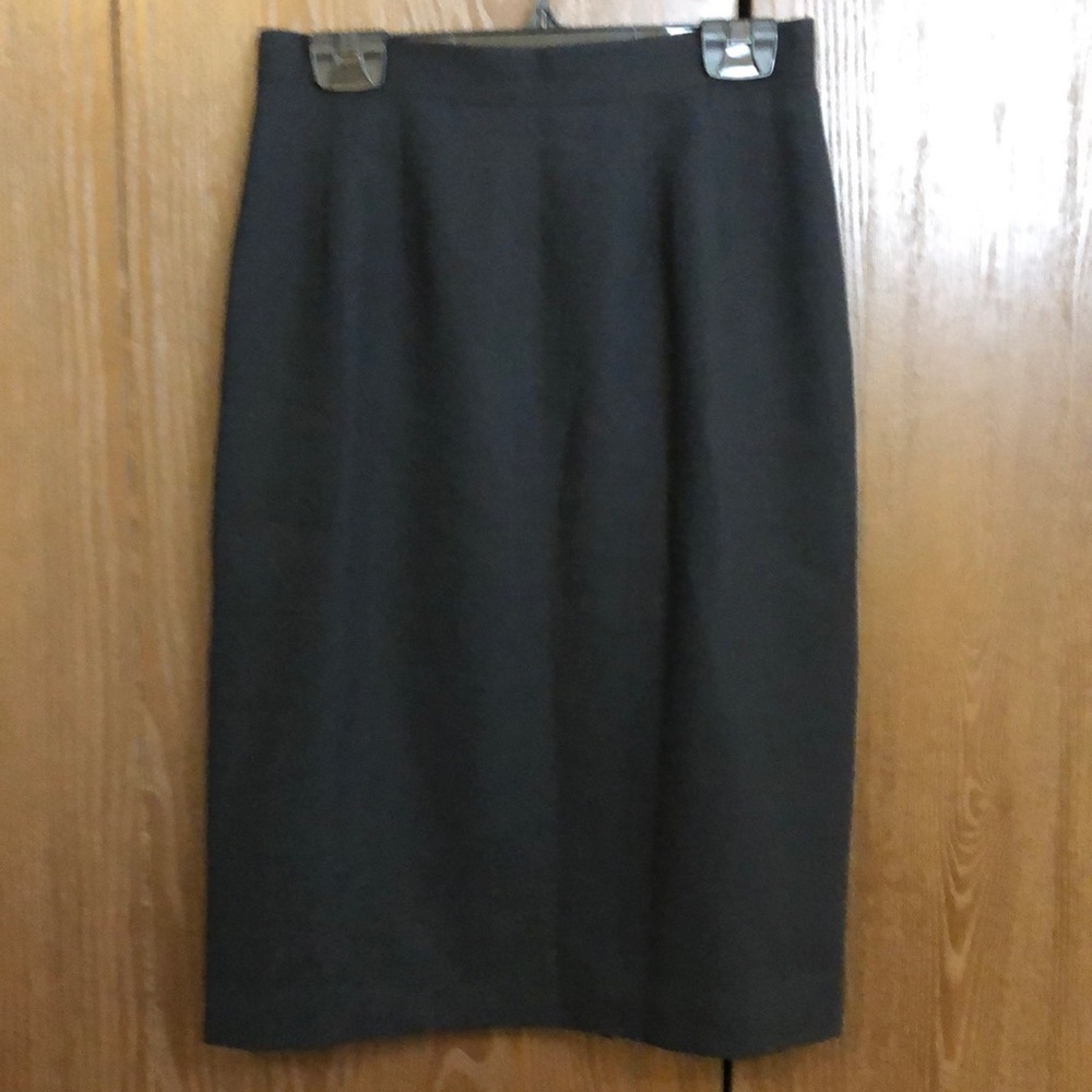 D’ORAZ BLACK SIZE 6 CREPE PENCIL SKIRT PURE VIRGIN WOOL FULLY LINED - #155
